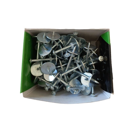 Gwoździe do betonu / mocowania siatki do taśmy bentonitowej 3,8x47mm z podkładką metalową 100szt.